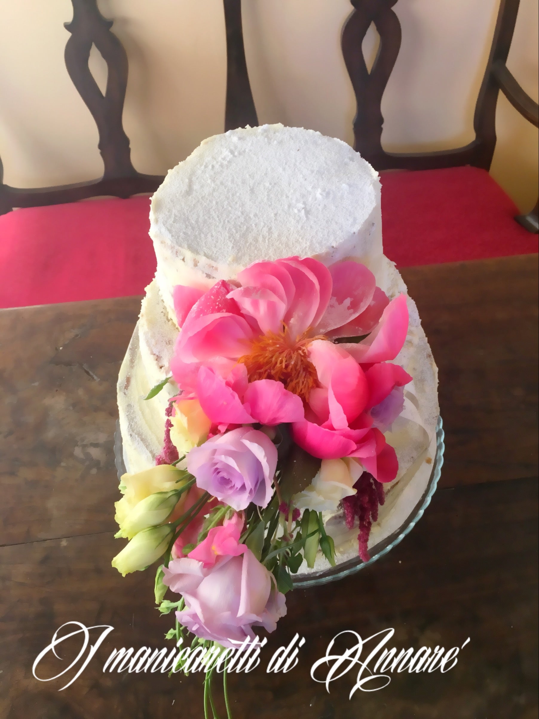 Wedding nude cake flowers