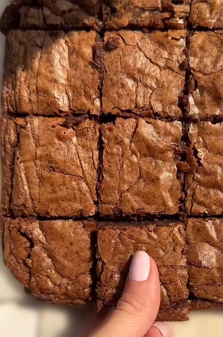 Glass Chocolate Fudge Brownie